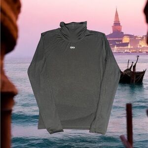 Off-White Logo Printed Long-Sleeved Jumper Turtle-neck US L